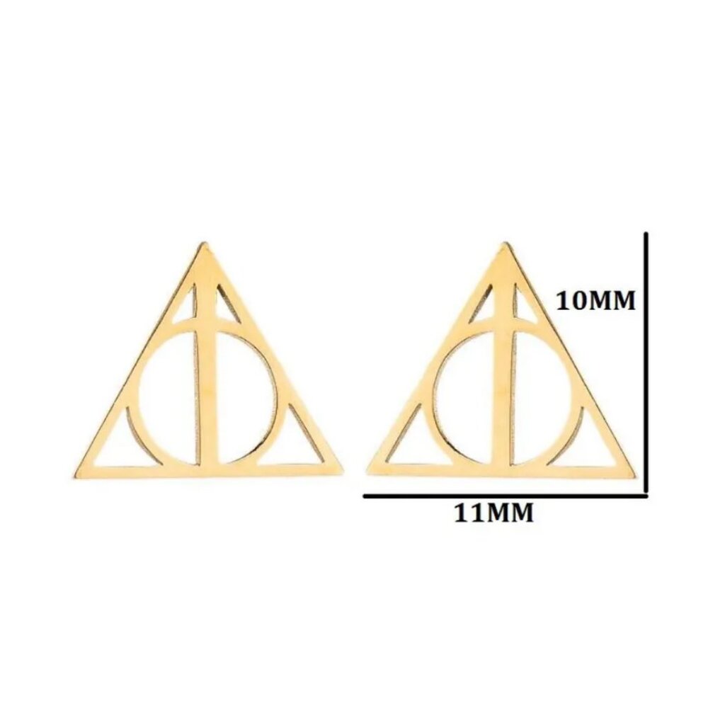Deathly Hallows Earrings Gold (153)